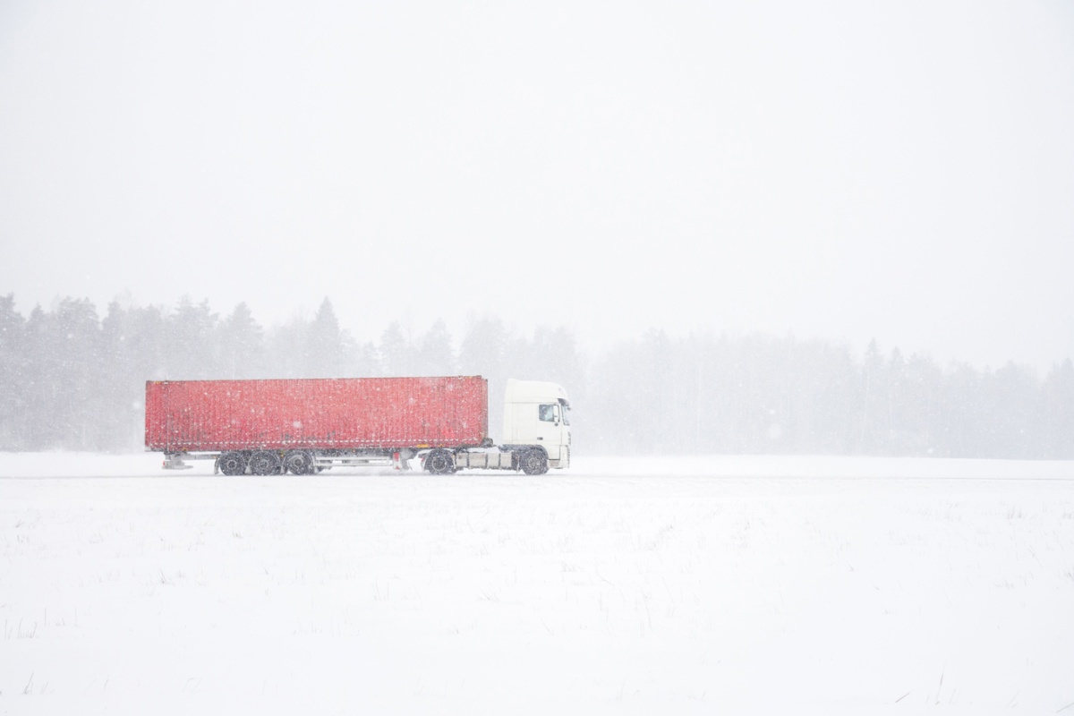 Truck in Snowy Weather