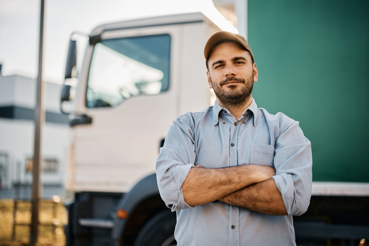man in front of truck